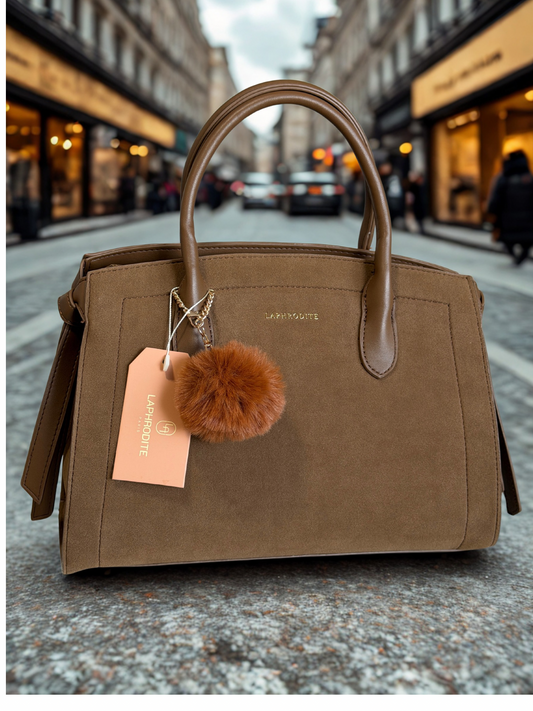 Damen Handtasche in Wildleder-Optik – Elegant, Geräumig & Vielseitig